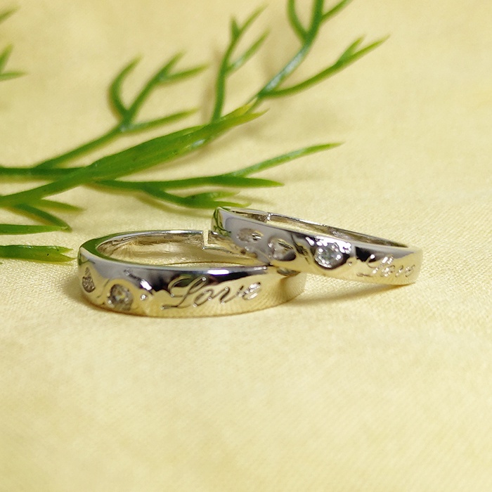 Nhẫn Cặp Love Làm Bằng Sắt Chống Gỉ Và Xước