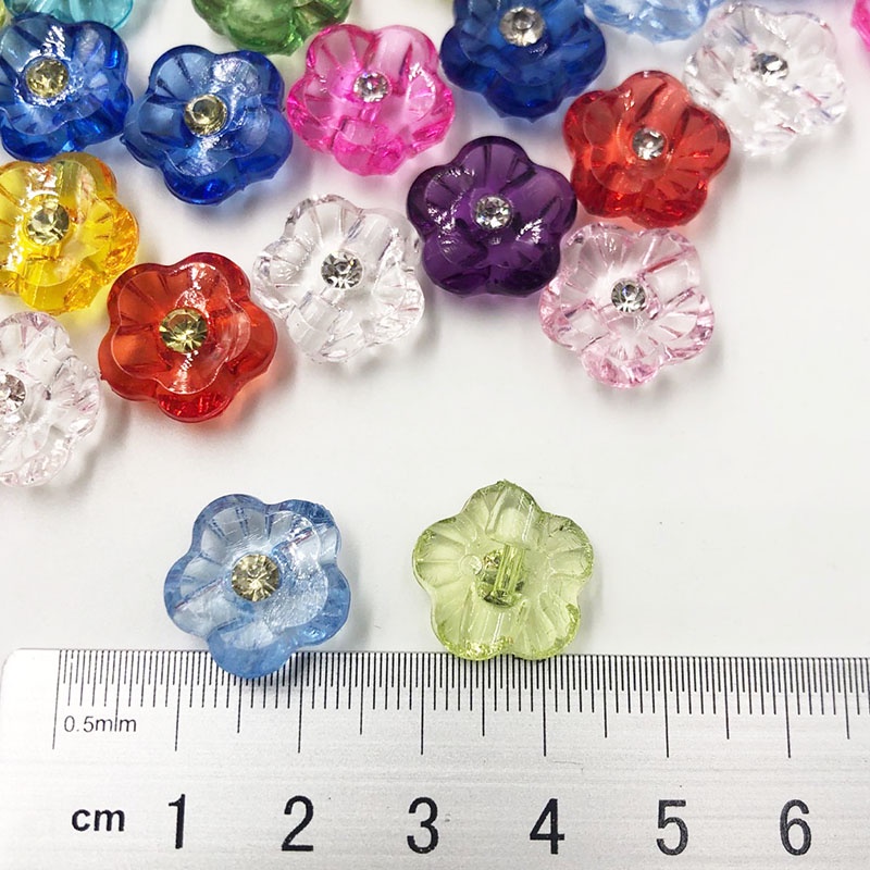 50 chiếc Mix Mới! Nút nhựa lạ mắt có đính kim cương giả Rất nhiều PT06