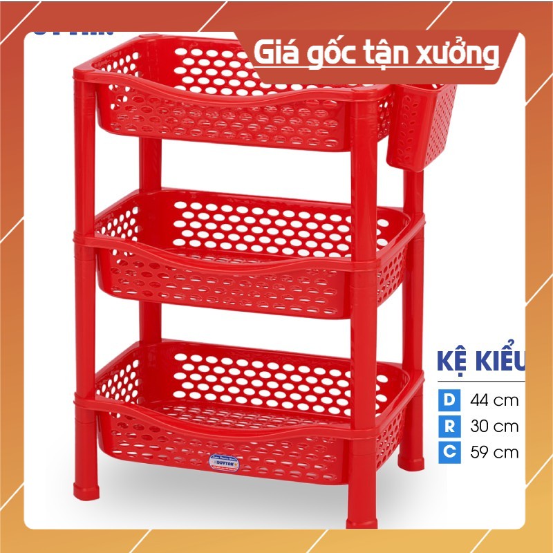 Kệ nhựa úp bát đĩa 3 tầng Duy Tân có giỏ đũa treo no.736/3