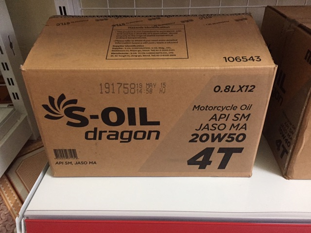 Dầu nhớt xe máy S-oil Dragon 10W40-20W50 (800ml) dùng cho xe số