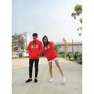 Áo hoodie đỏ cam
