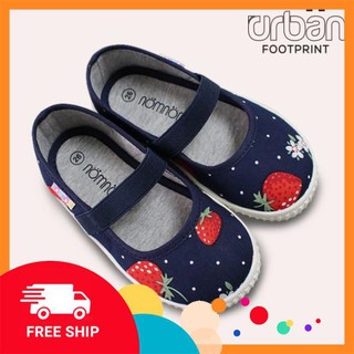D&A giầy slipon bé gái EPG1730 dâu tây Đông Ấn