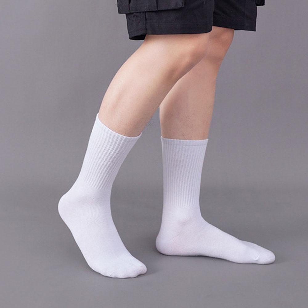 HARRIETT Vớ Cotton Dệt Kim Màu Trắng Đen Thời Trang Cho Cặp Đôi