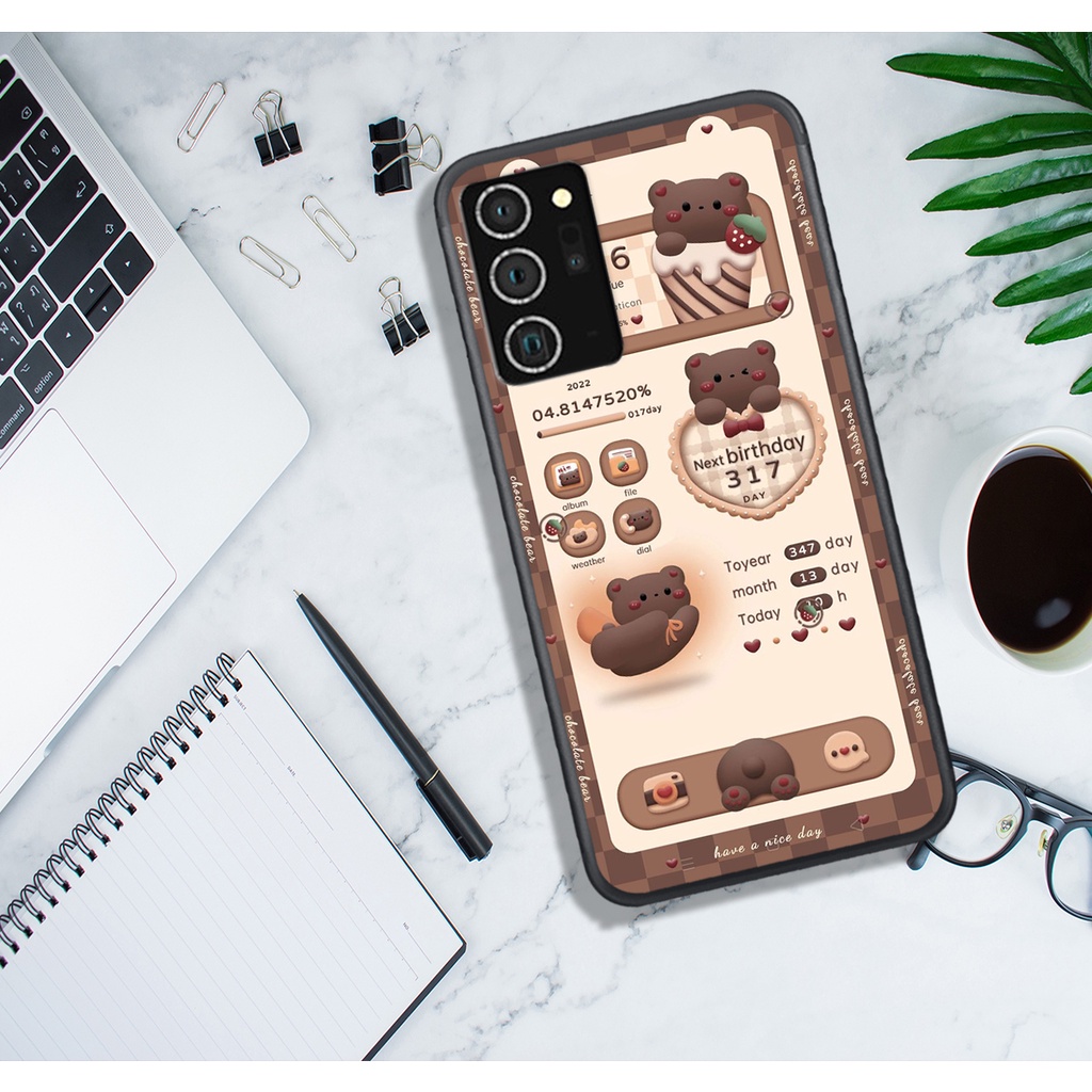 ỐP LƯNG SAMSUNG S20 - S20 PLUS - S20 ULTRA - S20 FE - NOTE 20 - NOTE 20 ULTRA , IN HÌNH GẤU NÂU CHOCOLATE ĐÁNG YÊU.