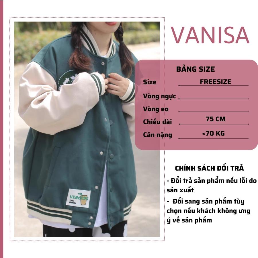 Áo khoác nữ nam bomber nỉ form rộng bigsize cao cấp giá rẻ VANISA AK009