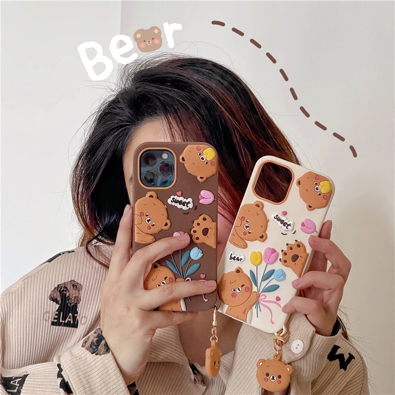 Ốp Điện Thoại Silicon Chống Sốc In Hình Hoa Tulip Hoạt Hình Dễ Thương Cho iPhone xr 13 12pro 11 xsmax