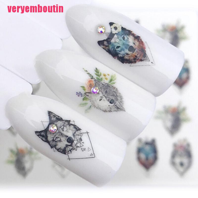 [Hàng mới về] Set 2 tờ miếng dán trang trí móng tay nghệ thuật họa tiết động vật phong cách thời trang