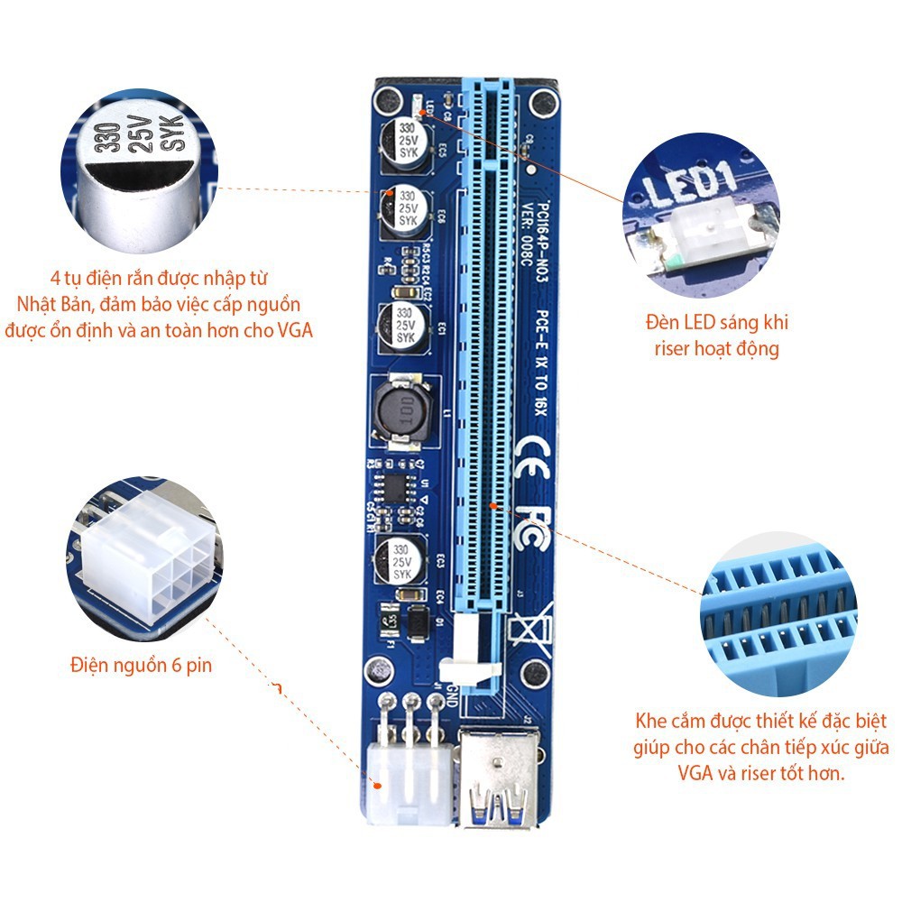 Riser 006C,009,902a,...các loại cũ còn sử dụng tốt ( đã test OK 100%)