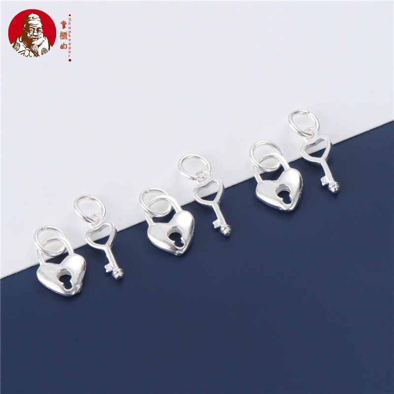 Mặt Dây Chuyền Bạc S925 Hình Chìa Khóa Mini Bện Thủ Công DIY