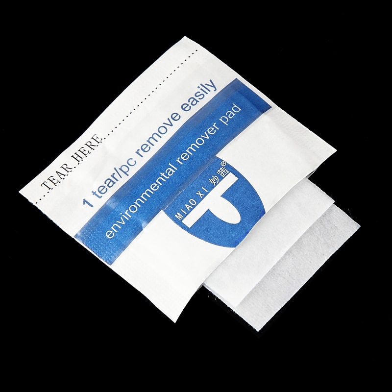 MONJA Bộ 100 Miếng Giấy Bạc Ủ Tẩy Sơn Móng Tay