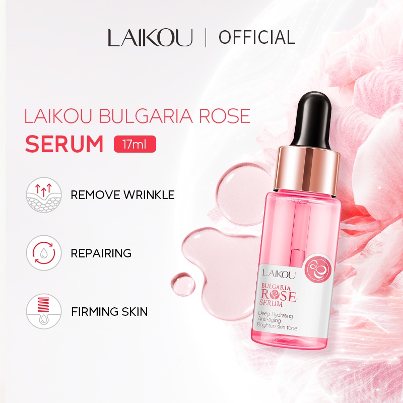 Serum LAIKOU Hoa Hồng Bulgaria Dưỡng Ẩm Sâu Làm Sáng Chống Lão Hóa Chăm Sóc Da Mặt 17ML