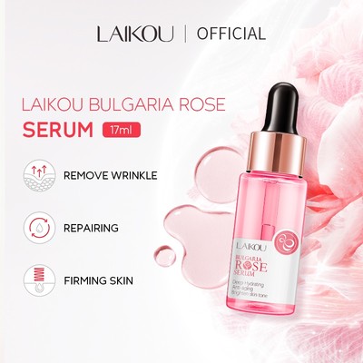 Serum LAIKOU Hoa Hồng Bulgaria Dưỡng Ẩm Sâu Làm Sáng Chống Lão Hóa Chăm Sóc Da Mặt 17ML