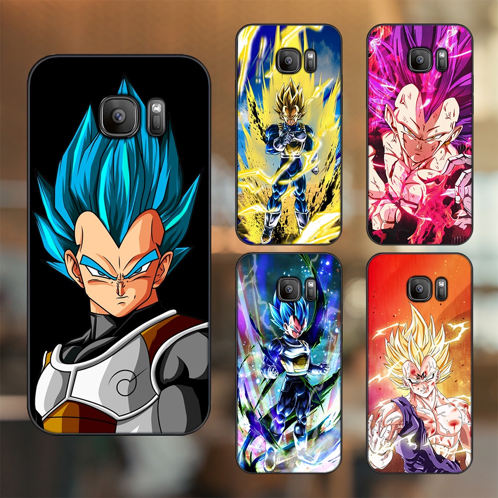 Ốp lưng Samsung S6, S6 Edge, S6 Edge Plus, S7, S7 Edge viền đen in hình Vegeta Dragon Ball