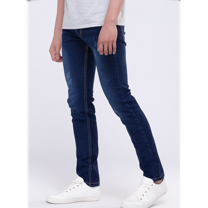 Quần Bò Nam Dáng Trơn Chất Mềm Mịn Màu Xanh Đậm Ống Vừa | BigBuy360 - bigbuy360.vn