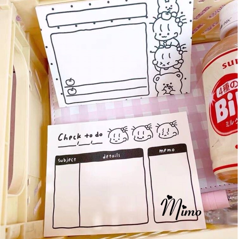 Giấy note giấy ghi chú cute văn phòng phẩm hình cô gái 80 tờ có dính kích thước 11*8cm  họa tiết cực đáng yêu