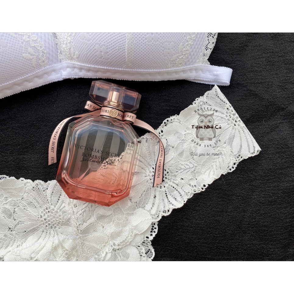 Set bra thiết kế sexy, Đồ lót nữ ren trắng gợi cảm ôm ngực nguyên set gồm áo + quần lọt khe dây | BigBuy360 - bigbuy360.vn