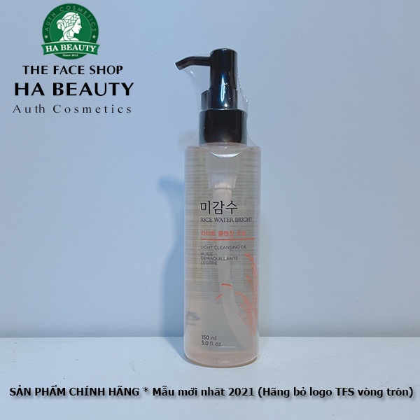 Dầu tẩy trang dưỡng ẩm sạch sâu dịu nhẹ cho da khô dầu The Face Shop Rice Water Bright Light Facial Cleansing Oil 150ml