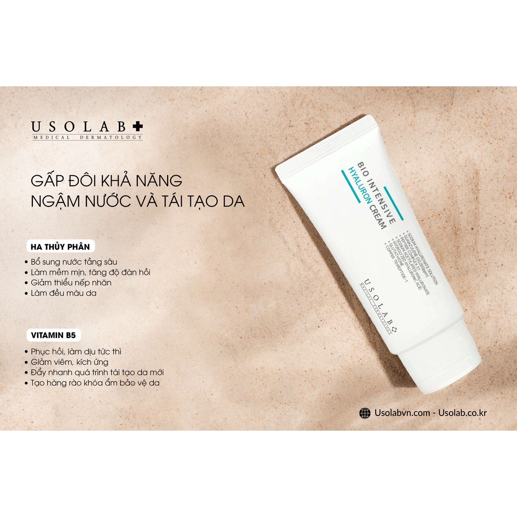 Kem dưỡng da USOLAB Giúp căng bóng, cấp ẩm, sáng da BIO MOISTURIZING HYALURON CREAM 50ml