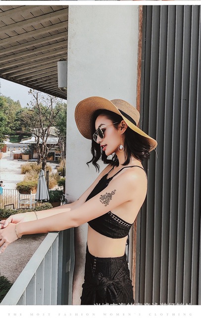 Bikini 3 mảnh đi biển kèm khăn quấn | BigBuy360 - bigbuy360.vn