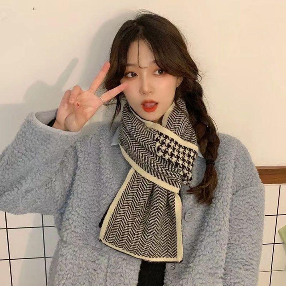 Khăn Choàng Cổ Họa Tiết Kẻ Sọc Thời Trang Mùa Đông WMES15H Cho Nữ