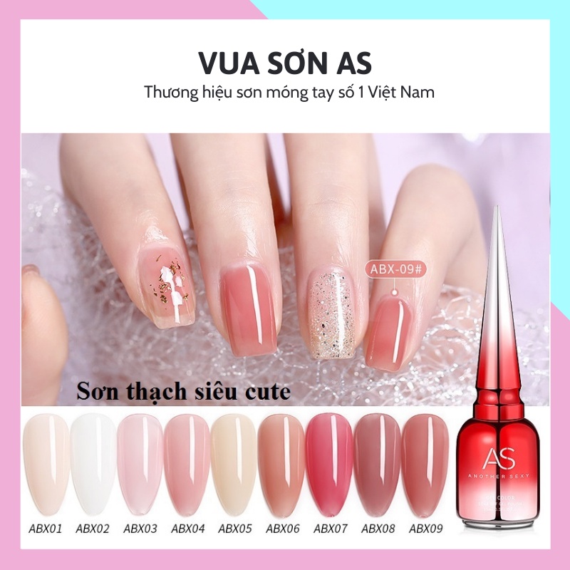 Sơn móng tay gel thạch AS tone hồng nude VUA SƠN AS mã ABX và tone đổi màu WB HZ LP ZZ 15ml