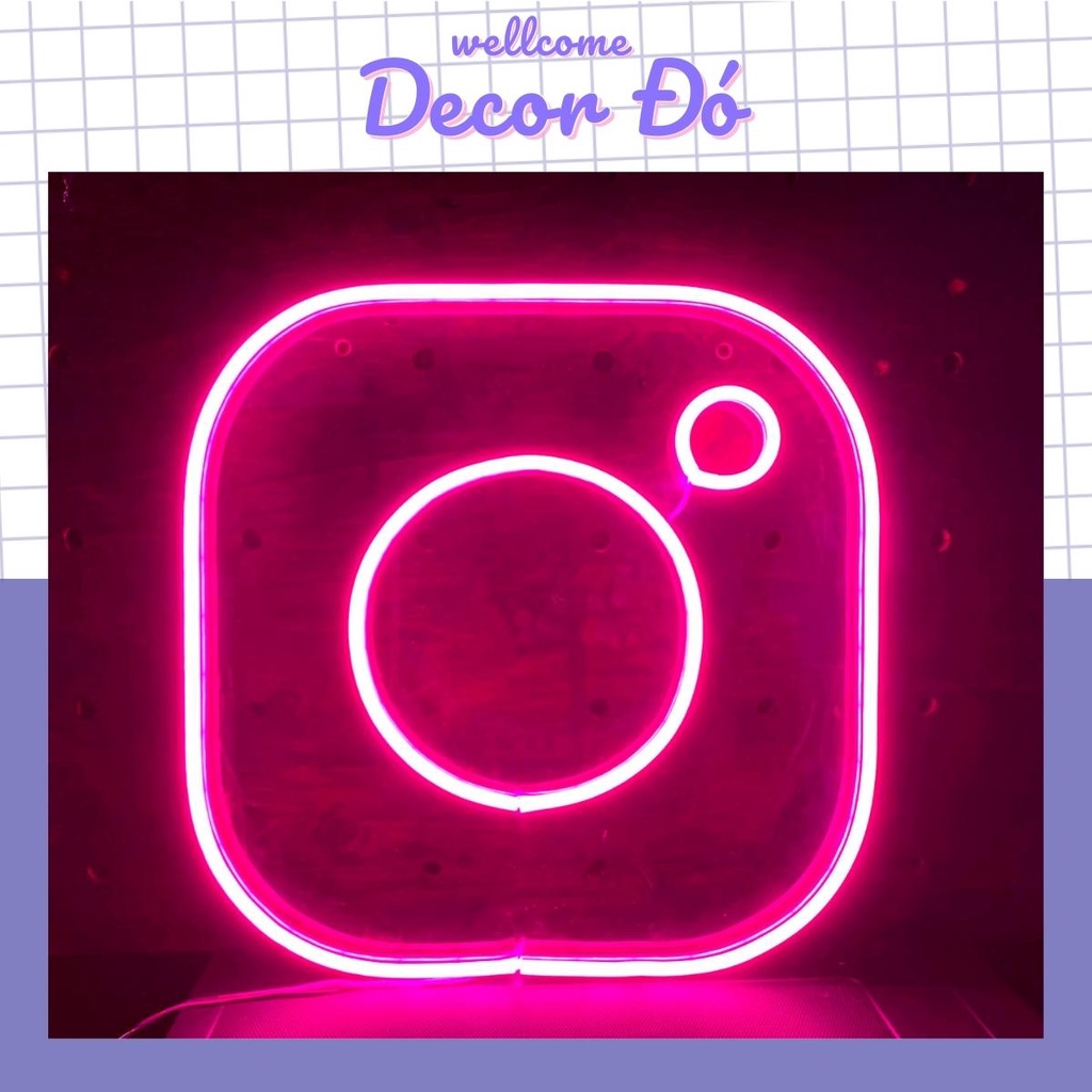 Đèn NeonSign | inStagram  | Kích Thước 27x27cm | Quà Tặng Trang Trí Cực Chất , Siêu Sáng & Tiết Kiệm Điện |