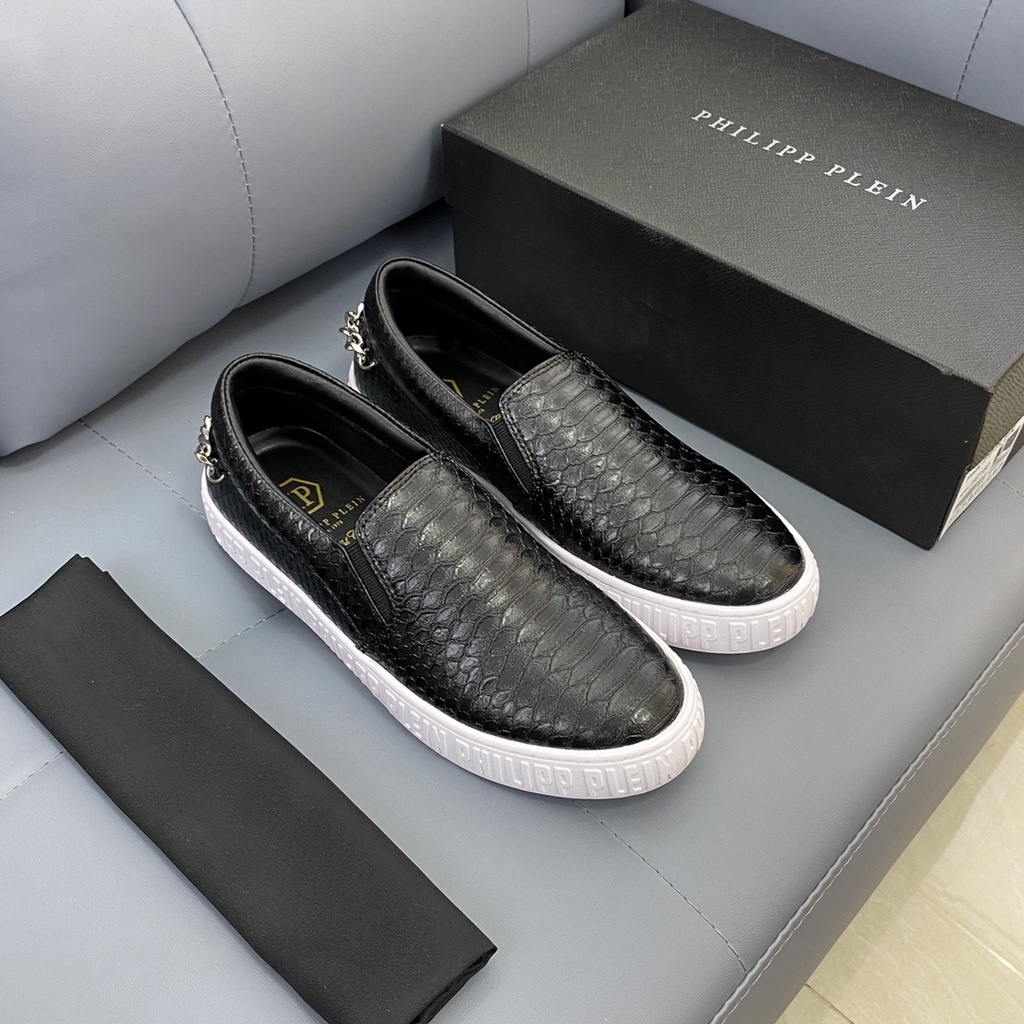 Gày lười nam cao cấp da thật Philipp Plein với mặt gân trên da ca tính và thời trang mang đến sự trẻ trung và sang trọng