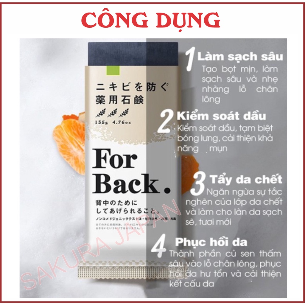 Xà phòng ngừa mụn lưng soap mụn lưng For Back Pelican Nhật Bản