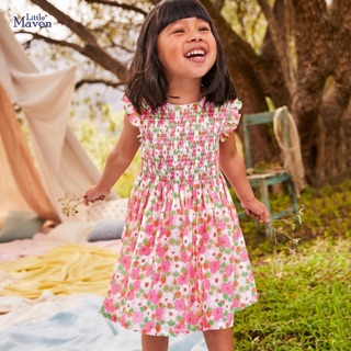 Váy Little Maven smock hồng hoa