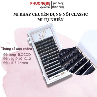 Mi khay nối mi sợi classic độ cong b,c,cc,d dày 0.10 và 0.12 loại đen mềm nối mi thiết kế