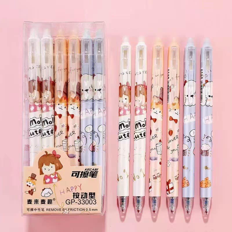 Bút bi xoá được mực xanh cao cấp ngòi 0,5mm, bút gel nước mẫu cute