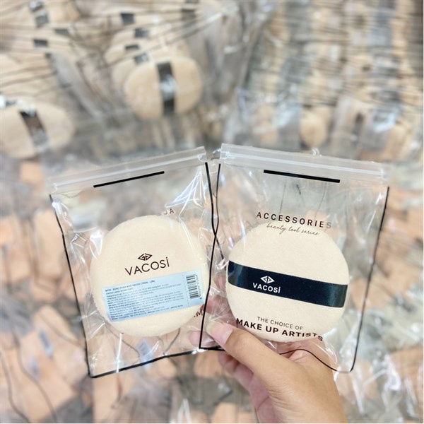 Bông Phấn Khô Tròn Lớn Vacosi - BP09 Mềm Mại, Êm Dịu, Không Gây Kích Ứng