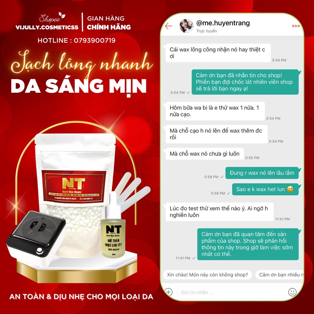 Sáp wax TRONG NGỌC TRAI wax lông, sáp wax nóng hạt đậu dòng sáp nhập khẩu cao cấp wax lông nách, tay, chân, bikini
