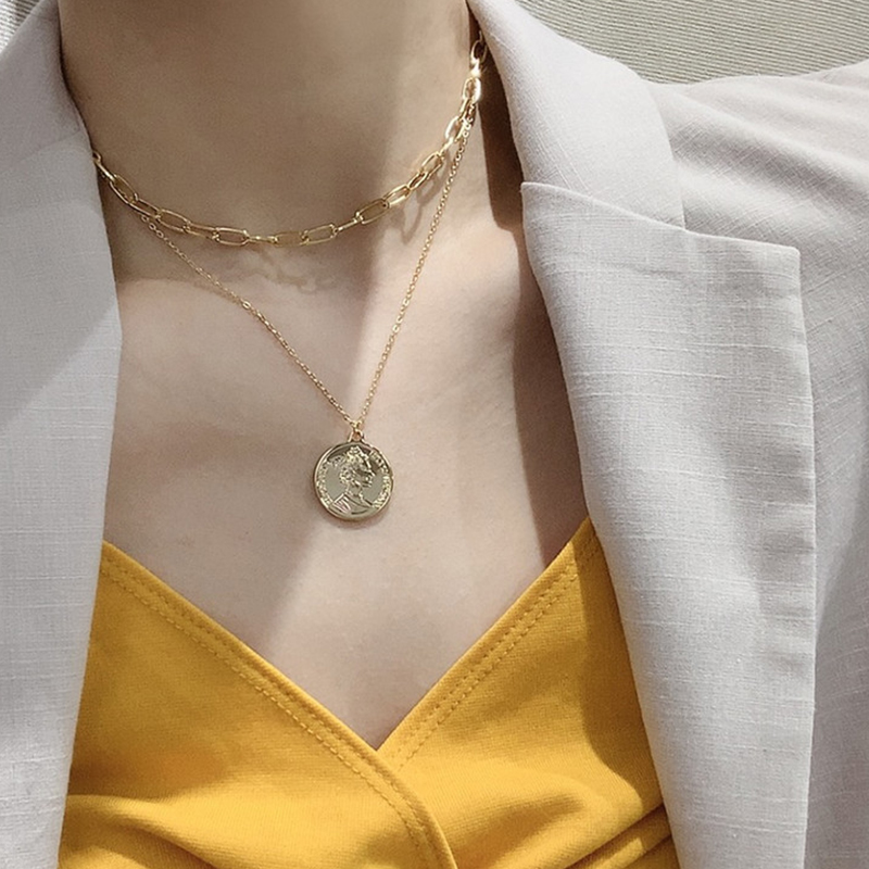 Dây Chuyền Nhiều Lớp Mặt Hình Độc Đáo Cho Nữ