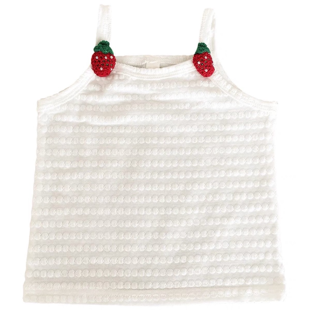 Áo Hai Dây Chất Liệu Cotton Họa Tiết Hoa Dễ Thương Phong Cách Hàn Quốc