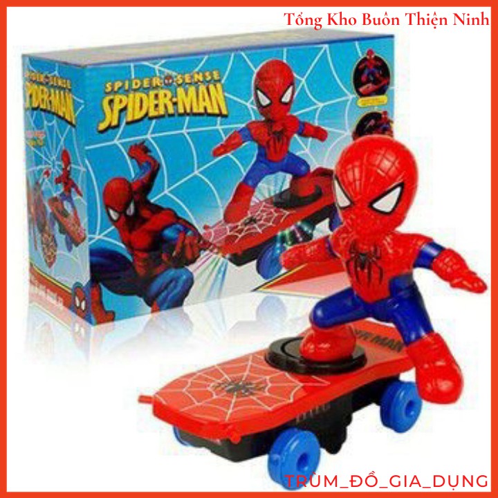 Đồ chơi người nhện lướt ván cho trẻ dùng pin tự quay đầu Siêu nhân nhện trượt patin DC025