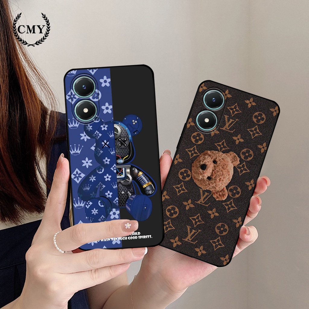 Ốp lưng Vivo Y02s in hình bearbrick thời trang cao cấp. ốp chống sốc bền đẹp