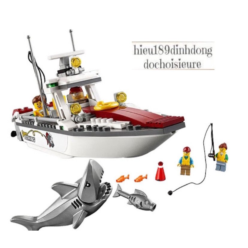 Lắp ráp xếp hình Lego City 60147 Bela 10646 Lepin 02028 Fishing Boat Xếp hình Thuyền câu cá