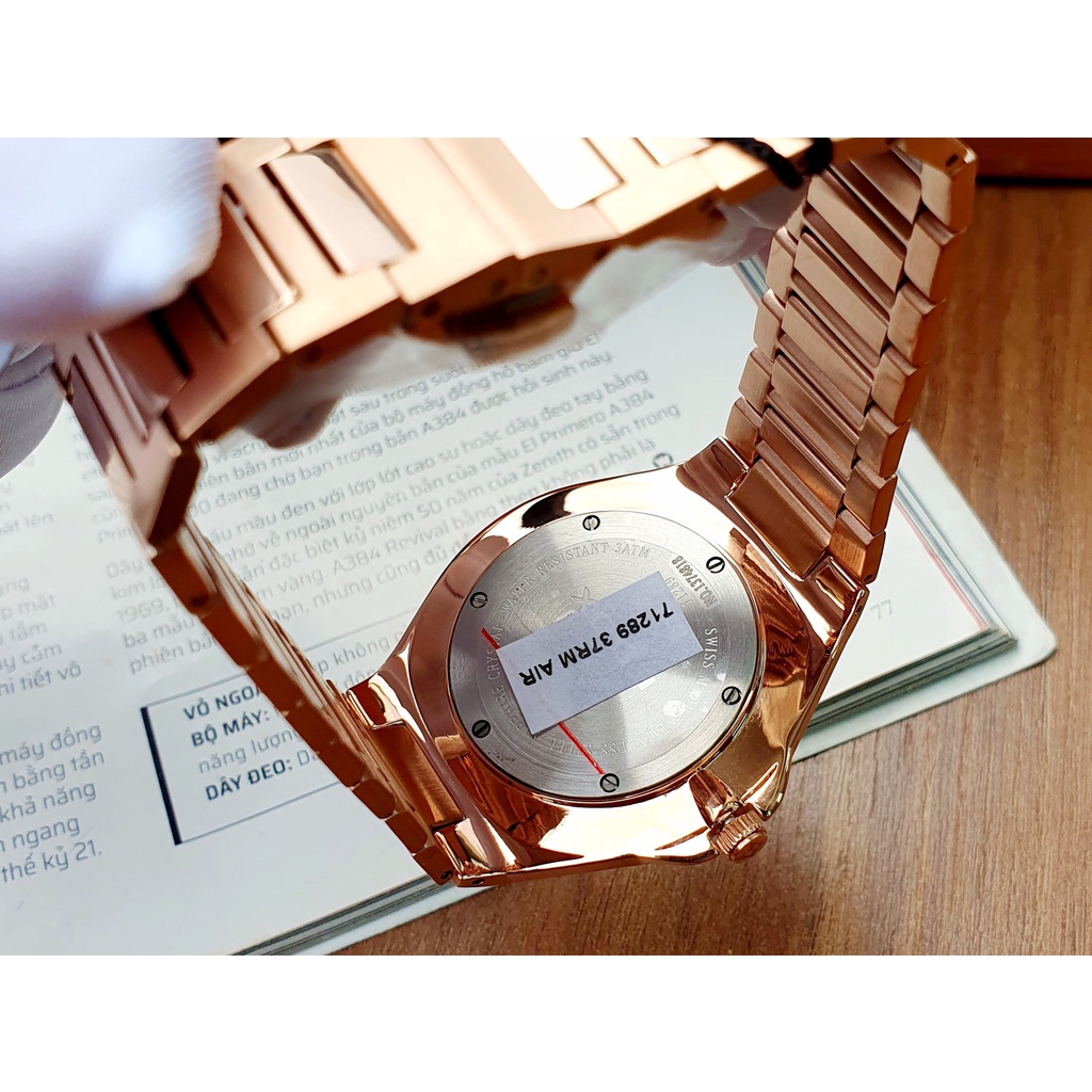 Đồng hồ nam chính hãng Edox Delfin Rose Gold Steel - Máy quartz pin - Kính Sapphire nguyên khối