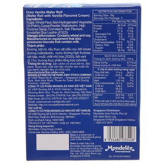 Bánh quế Oreo vani 54g