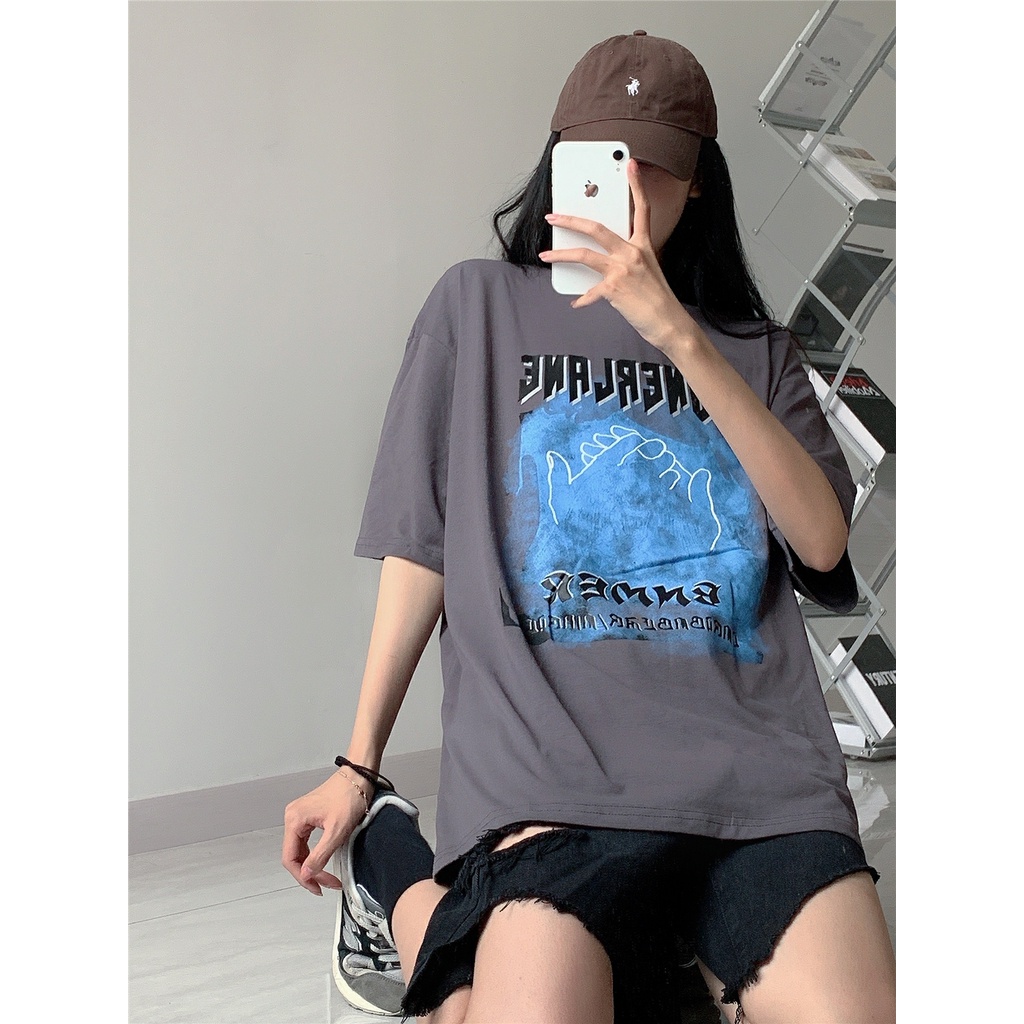 Áo thun tay lỡ nam nữ, áo phông unisex form rộng chất cotton mát mịn thấm hút mồ hôi in hình Bàn tay | BigBuy360 - bigbuy360.vn