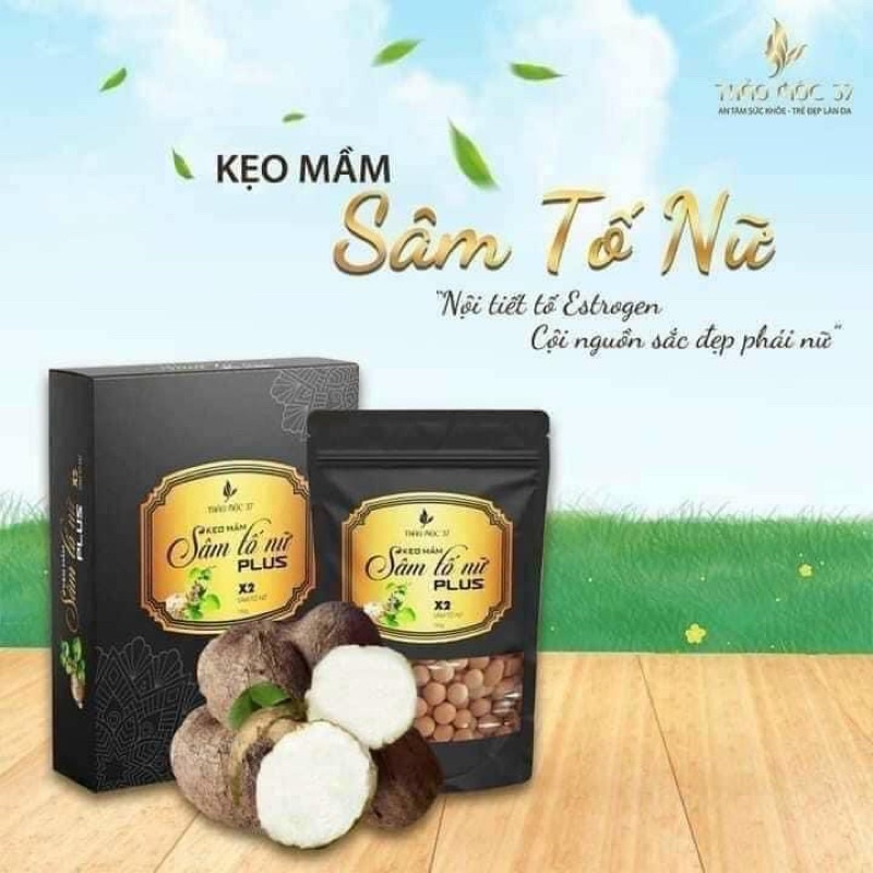 [CHÍNH HÃNG] Kẹo Mầm Sâm Tố Nữ Plus X2 Thảo Mộc 37, Tăng Size Vòng 1 Siêu Nhanh, Tăng Nội Tiết Tố Nữ.