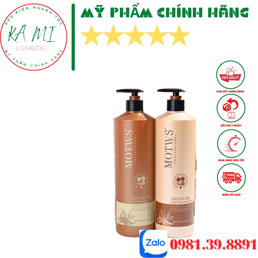 BỘ DẦU GỘI/XẢ THẢO DƯỢC CHỐNG RỤNG TÓC MOTWS HƯƠNG CAFE CHAI 800ML
