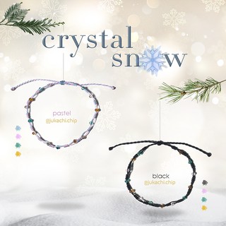 Vòng tay/ Lắc chân Crystal Snow handmade mix hạt pha lê