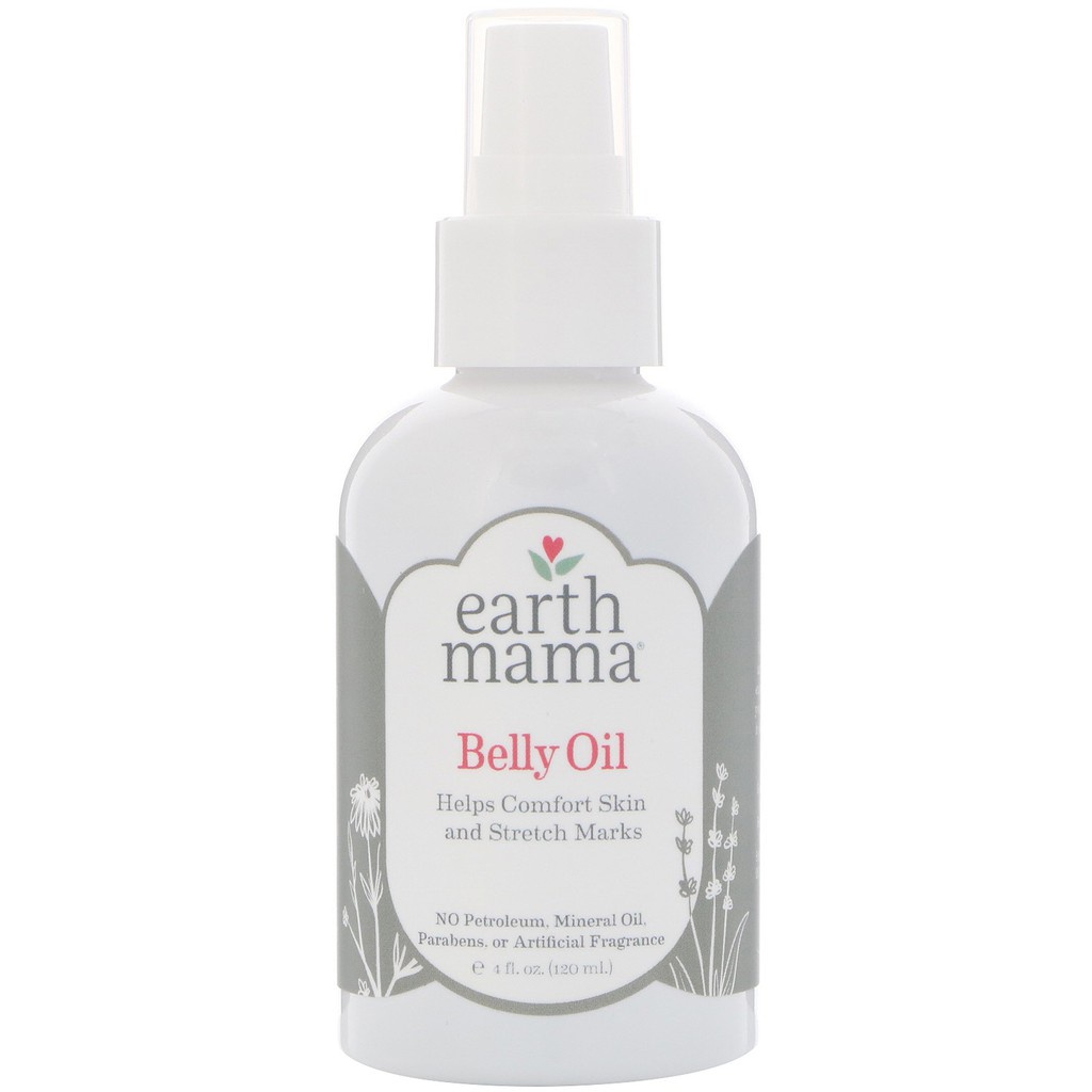 DẦU CHỐNG RẠN DA HỮU CƠ CHO MẸ BẦU EARTH MAMA BELLY OIL 120ML CHÍNH HÃNG - 9518