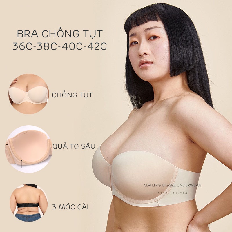 Bra Chống Tụt Mút Mỏng Cúp C Có Gọng