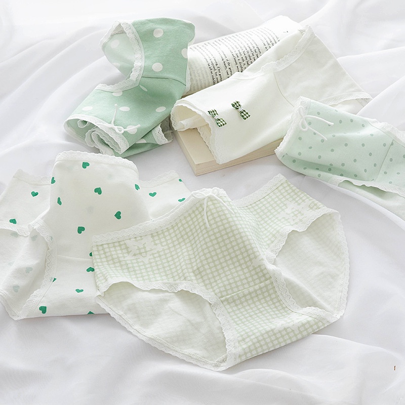 Quần Lót Nữ Cotton Kháng Khuẩn Hình Tim Thời Trang Nhật Bản . Hàng Loại Đẹp.