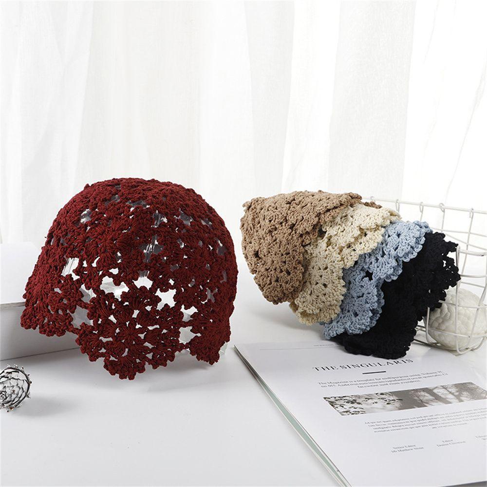 Mũ Len Beanie Đính Hoa Màu Sắc Nhã Nhặn