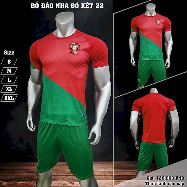 Bộ Quần Áo Đá Bóng Đội Tuyển Bồ Đào Nha Màu Worldcup 2022-2023