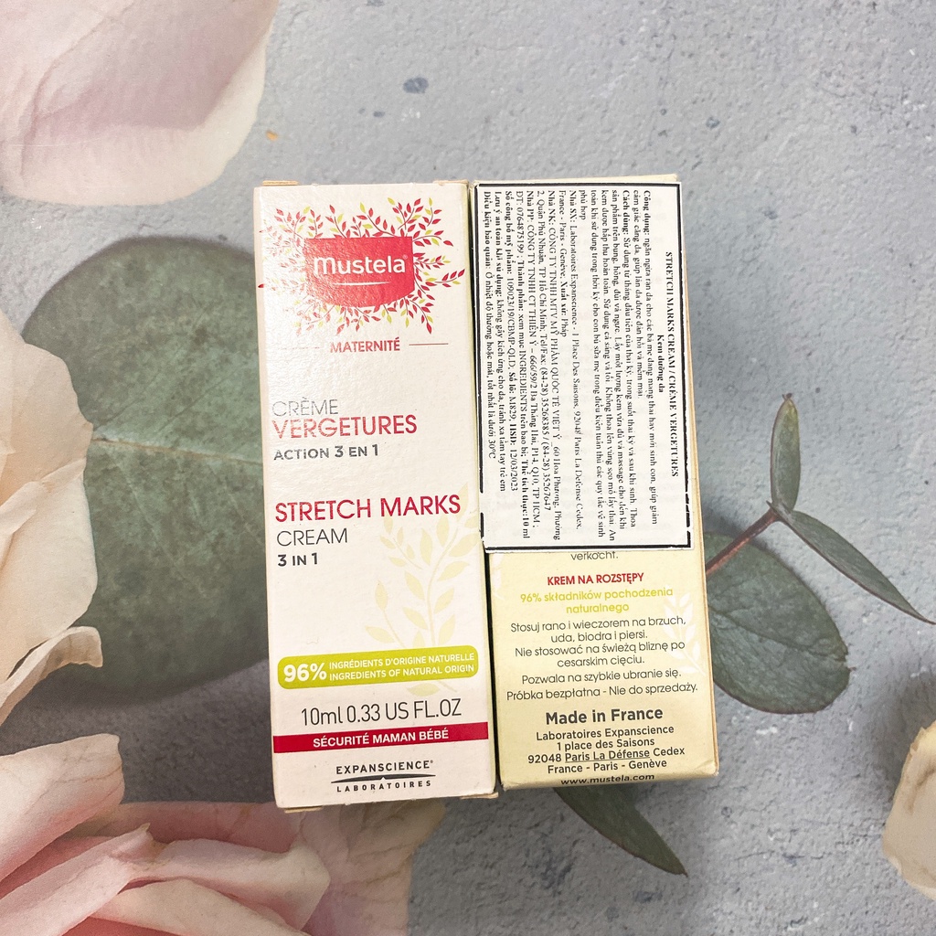 Tinh Chất Làm Mờ Vết Rạn Da Cho Mẹ Bầu Mustela 45ml TẶNG Kem Ngăn Ngừa Rạn Da 10ml